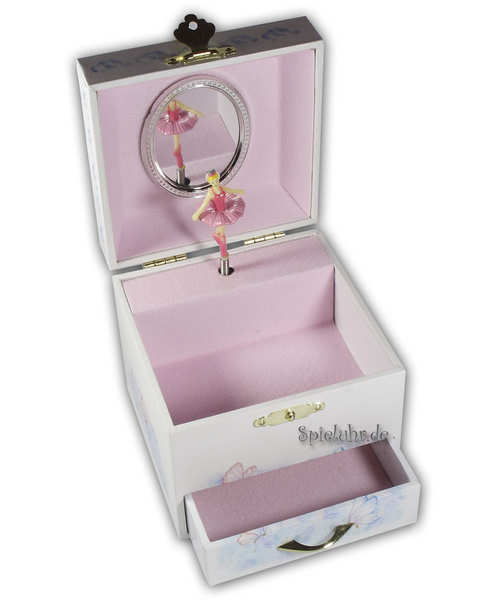 Schmuckdose mit Spieluhren-Ballerina Quadratisch