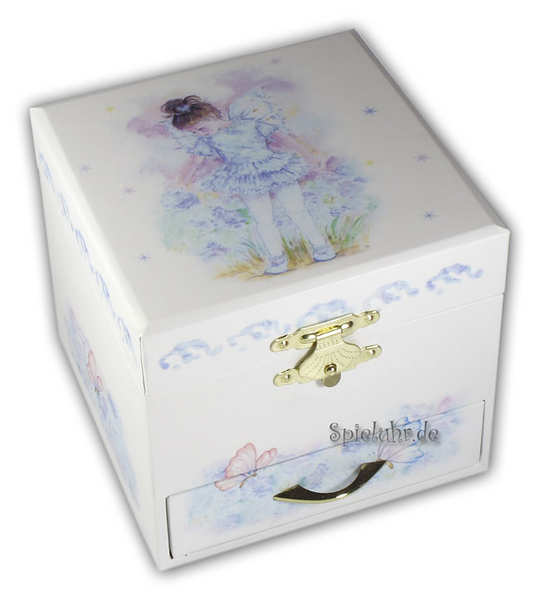 Schmuckdose mit Spieluhren-Ballerina Quadratisch