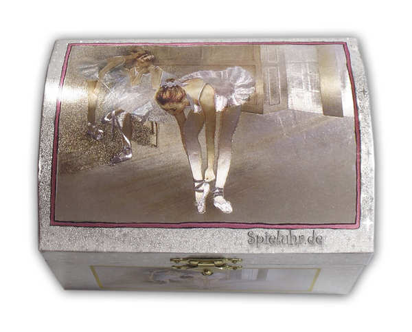 Spieluhren-Ballerina Schmuckdose Metallic