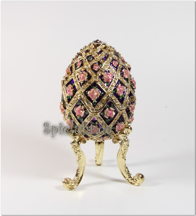 Schmuck- Ei nach Faberge Art im Blumen Design mit Spieluhr