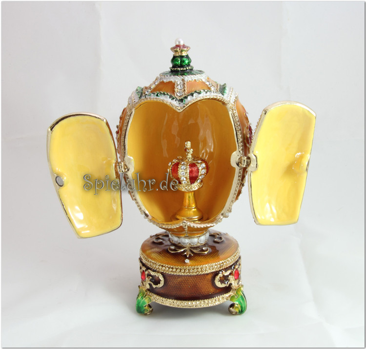 Schmuck- Ei nach Faberge Art mit Krone und Spieluhr