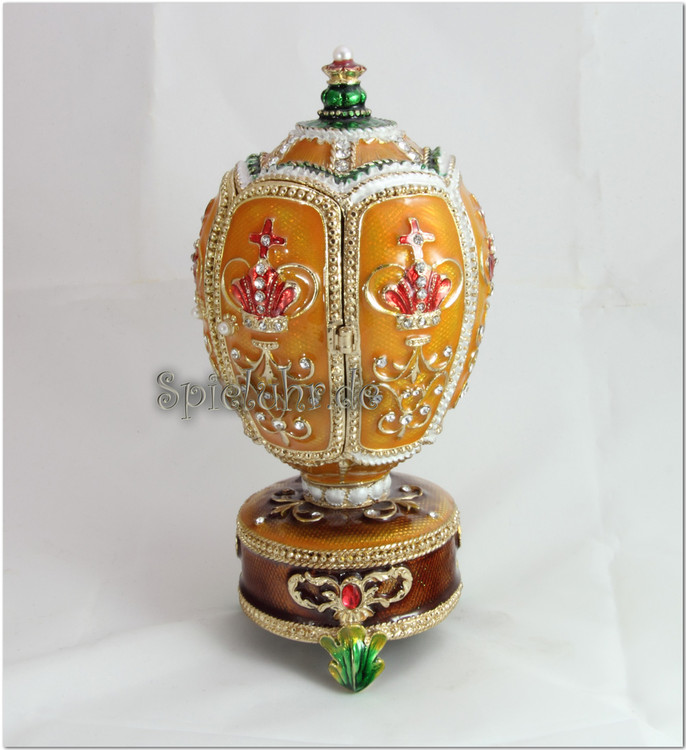 Schmuck- Ei nach Faberge Art mit Krone und Spieluhr