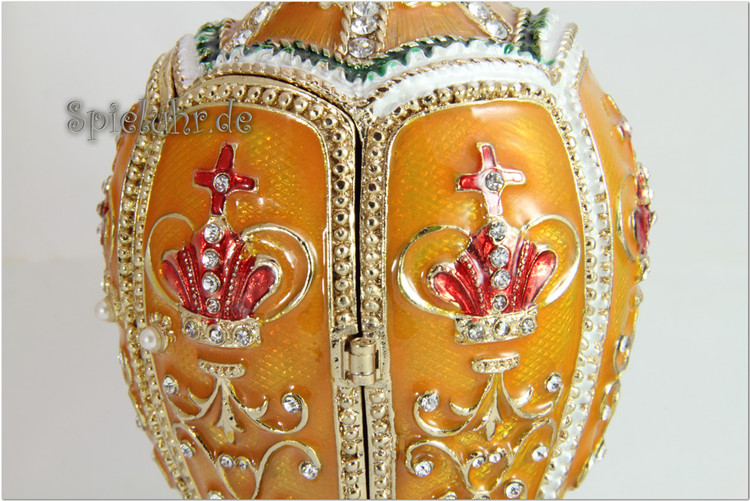 Schmuck- Ei nach Faberge Art mit Krone und Spieluhr