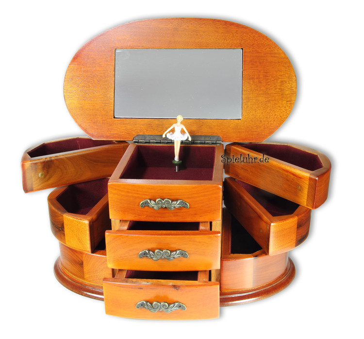 Spieluhr Holz mit Ballerina Schmuckschatulle Schmuckkastchen 