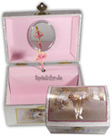 Spieluhren-Ballerina Schmuckdose Metallic