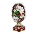Schmuck Ei rot mit Spieluhr nach Faberge-Art aus emaili