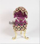 Schmuck- Ei nach Faberge Art im Blumen Design mit Spieluhr