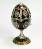 Spieluhren-Schmuck-Ei dunkelrot Spieluhr nach Faberge-Art aus emailiertem Metall
