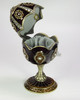 Spieluhren-Schmuck-Ei dunkelrot Spieluhr nach Faberge-Art aus emailiertem Metall