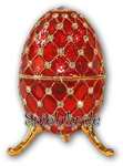 Schmuck- Ei Rot mit Spieluhr nach Faberge-Art aus email