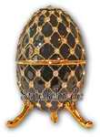 Schmuck- Ei Schwarz mit Spieluhr nach Faberge-Art aus e