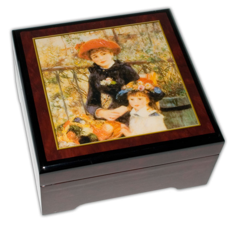 Holz Bildlackschatulle Bild von Pierre-Auguste Renoir, mit Spieluhr Melodie