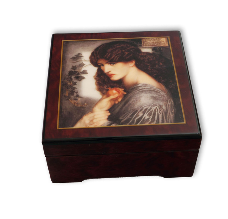 Holz Bildlackdose Proserpina, mit Spieluhr Musik Schmuckk�stchen
