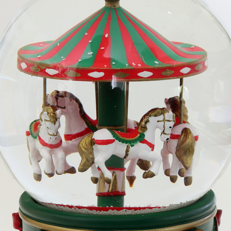 Schneekugel Karussell mit Spieluhr