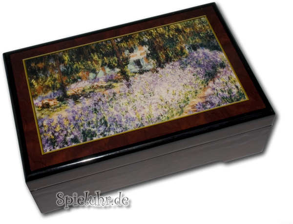 Holz Bildlackschatulle Garten von Monet, mit Spieluhr