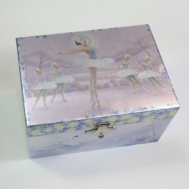 Metallisch schimmerndes Ballerina Schmuckk�stchen mit Spieluhr