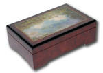 Holz Bildlackschatulle Seerosen von Monet, mit Spieluhr