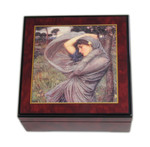 Bildlackschatulle Boreas von John Wiliam Waterhouse, mit Spieluhr 
