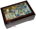 Spieluhr Holz Bildschatulle Iris von Vincent van Gogh, mit Spieluhr f�r Erwachsene