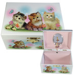 Ballerina Schmuckk�stchen mit Katzenmotiv