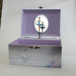 Metallisch schimmerndes Ballerina Schmuckk�stchen mit Spieluhr