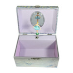 Metallisch schimmerndes Ballerina Schmuckk�stchen mit Spieluhr