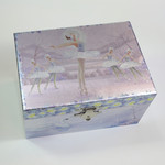 Metallisch schimmerndes Ballerina Schmuckk�stchen mit Spieluhr