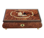 Schmuckschatulle Intarsie: Barockes T�nzerpaar, Melodie w�hlbar 23 T�ne 