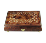 Schmuckschatulle Intarsien Motiv: Arabesque-Ranken, Melodie w�hlbar 30 T�ne 