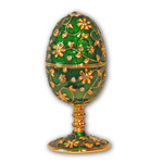 Schmuck- Ei Grün mit Spieluhr nach Faberge-Art aus emailiertem Metall