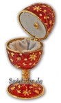 Schmuck- Ei Rot mit Spieluhr nach Faberge-Art aus emailiertem Metall